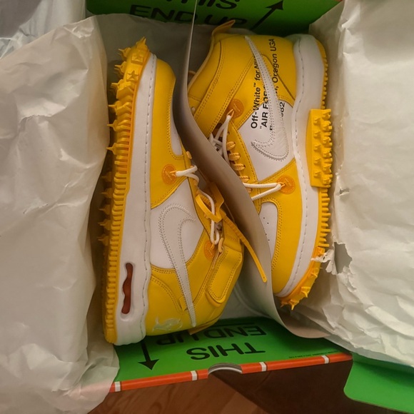 Kids Yellow and White High-Top Sneakers - Picture 8 of 11